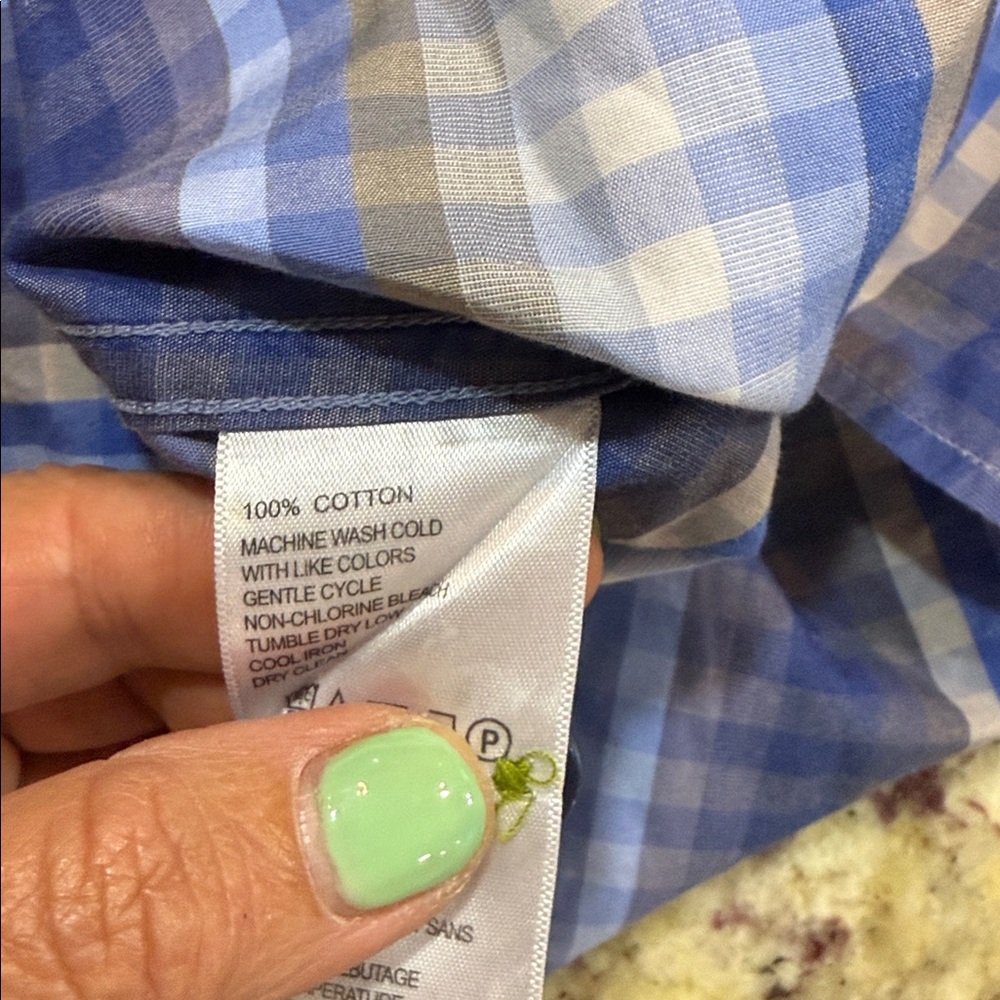 Tommy Bahama Men’s Striped long sleeve shirt polka dot cuffs blue/white Size S - Picture 8 of 12